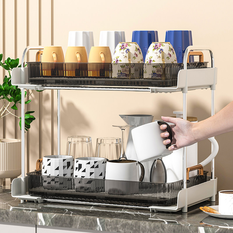 桌面收纳盒子家用茶盘水杯托 托盘沥水放茶杯小型茶具整理杯子置