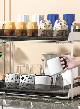 桌面收纳盒子家用茶盘水杯托 托盘沥水放茶杯小型茶具整理杯子置