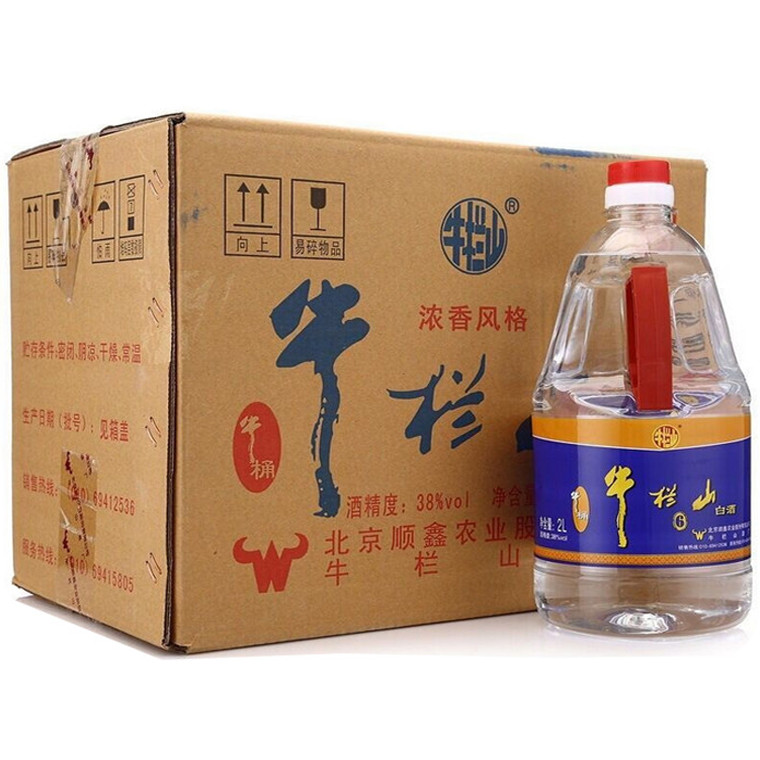 牛栏山二锅头牛桶38度2L*6桶整箱装 浓香型白酒