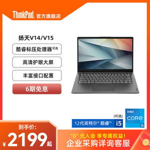 【热销】联想ThinkPad扬天V14V15  i5R5N4500 15.6英寸16G8G轻薄512G256G学生办公商务手提笔记本电脑官方