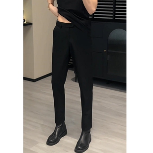 男款裤子冬男式垂感西裤高级感痞帅新款商务正装九分潮流分1016r