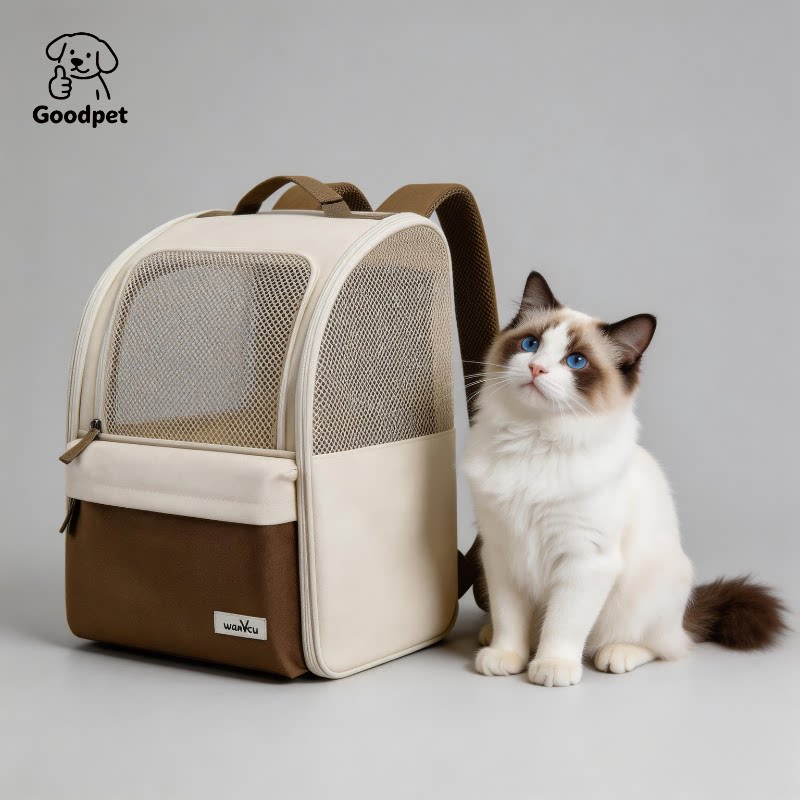 猫包外出便携手提宠物双肩背包透气可折叠猫咪小型犬银渐层布偶猫