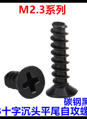 M2.3*4*5*6*8*10*12KB十字沉头平头平尾自攻螺丝钉黑色