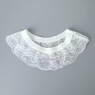 柔软蕾丝假领子夏季 弹力丝巾花边假衣领 围脖遮疤遮颈纹脖套薄款