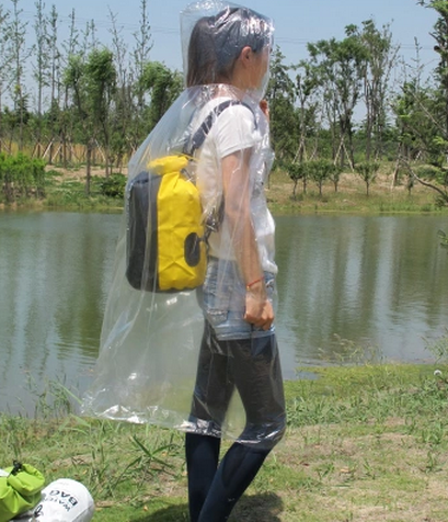 加厚单人雨衣旅游徒步白色防水