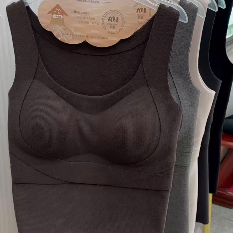 6677暖氧珍珠绒保暖磨毛背心