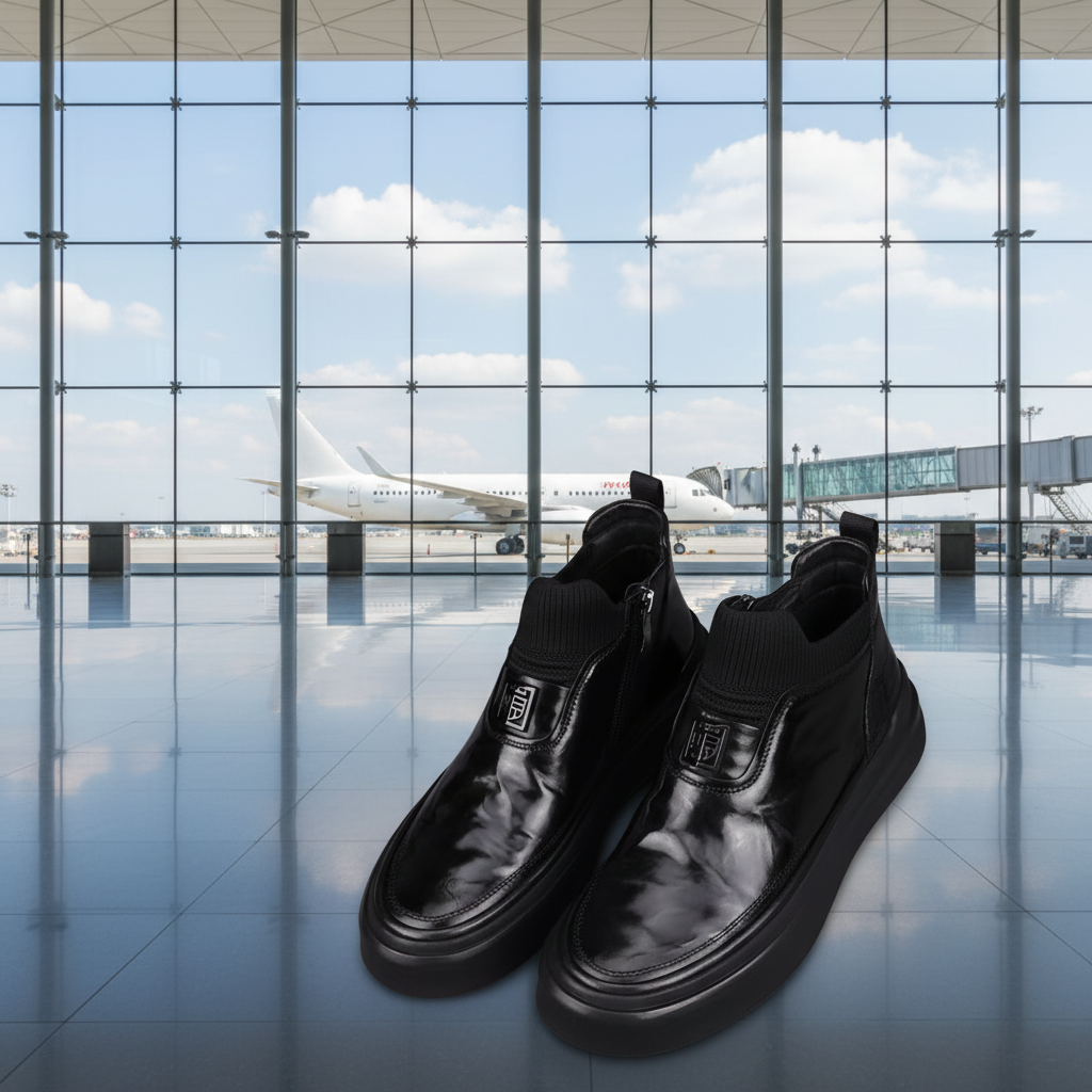 牛皮秋冬季休闲新款加绒时尚男士头层牛皮侧拉链休闲男皮鞋