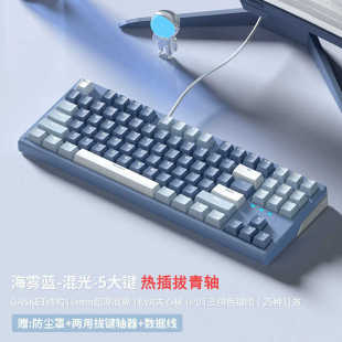 新盟X87机械键盘客制化有线RGB游戏电竞热插拔办公87键键线分线