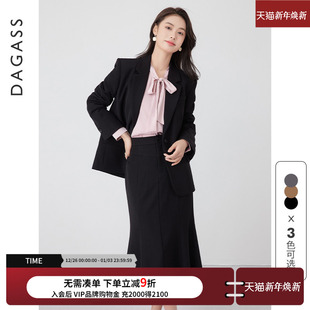 小个子正装 女2025新款 职场高级感西服套裙 套装 达佳诗黑色职业西装