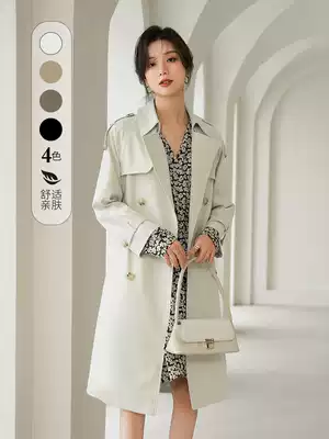 Windbreaker coat women's spring and autumn thin model 2021 New Fashion long version small man fashion age beautiful coat