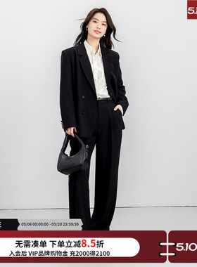达佳诗黑色西装外套女女士休闲舒适西装套装气质高级感西服正装