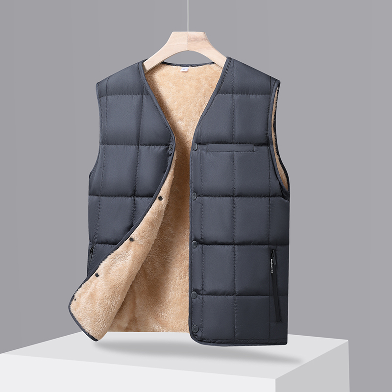 2025秋冬男士马甲冬季加绒加厚中老年人保暖背心爸爸爷爷装马夹男
