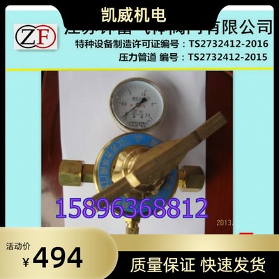 型管道气体氮气减压器 单级单表 管路减压阀 氮气减压表