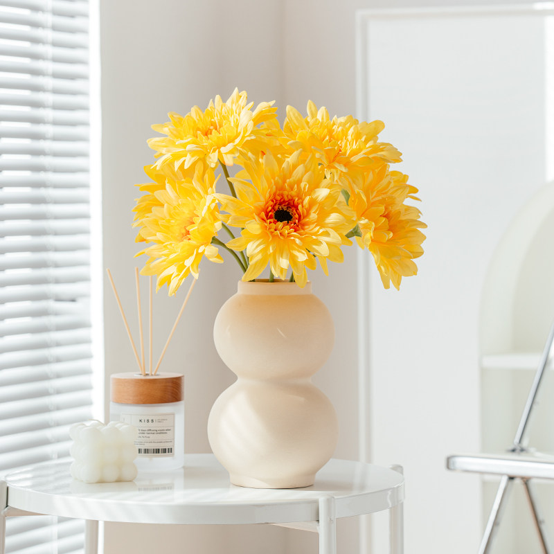 扶郎花仿真花单枝假花花束菊花花瓶插花摆设拍照道具雏菊绢花摆件