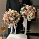 欧式 轻奢高级仿生花新娘结婚定制假花花束领证手捧花仿真花装 饰花