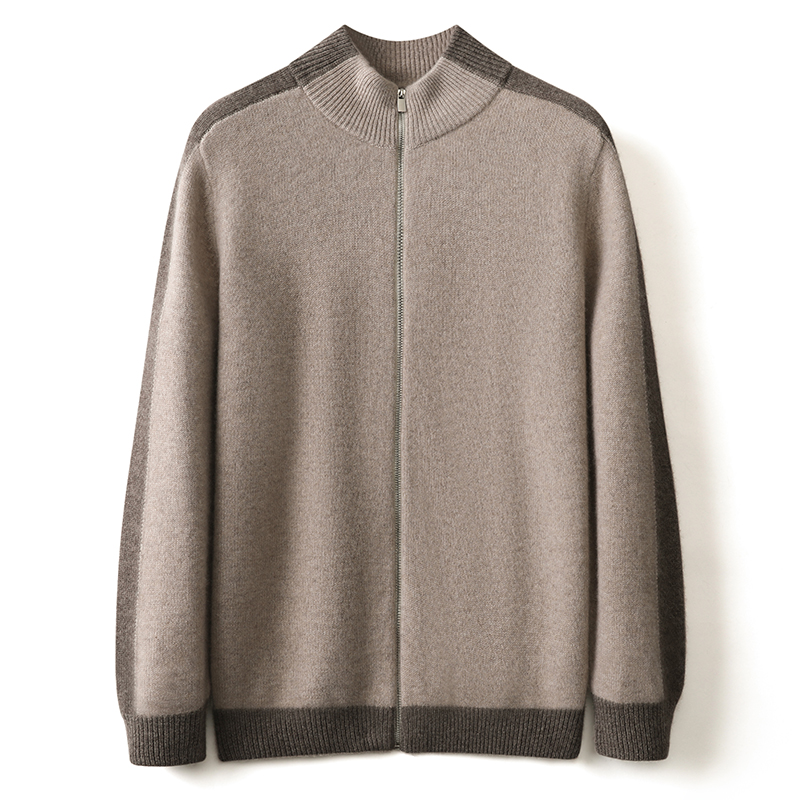 男士纯山羊绒开衫外套针织毛衣