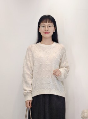 可路莎专柜259565秋冬休闲卫衣式毛衣女复古流苏套头针织衫