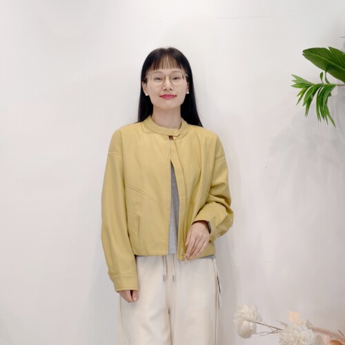 可路莎专柜253218春秋宽松休闲立领皮衣女夹克短外套