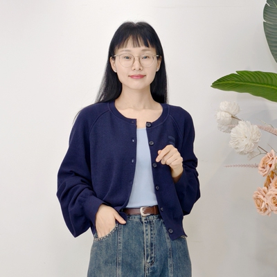 可路莎251075春秋圆领针织开衫