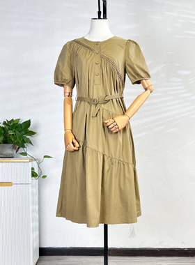可路莎专柜232323蛋糕棉布连衣裙女夏季新品收腰显瘦长裙