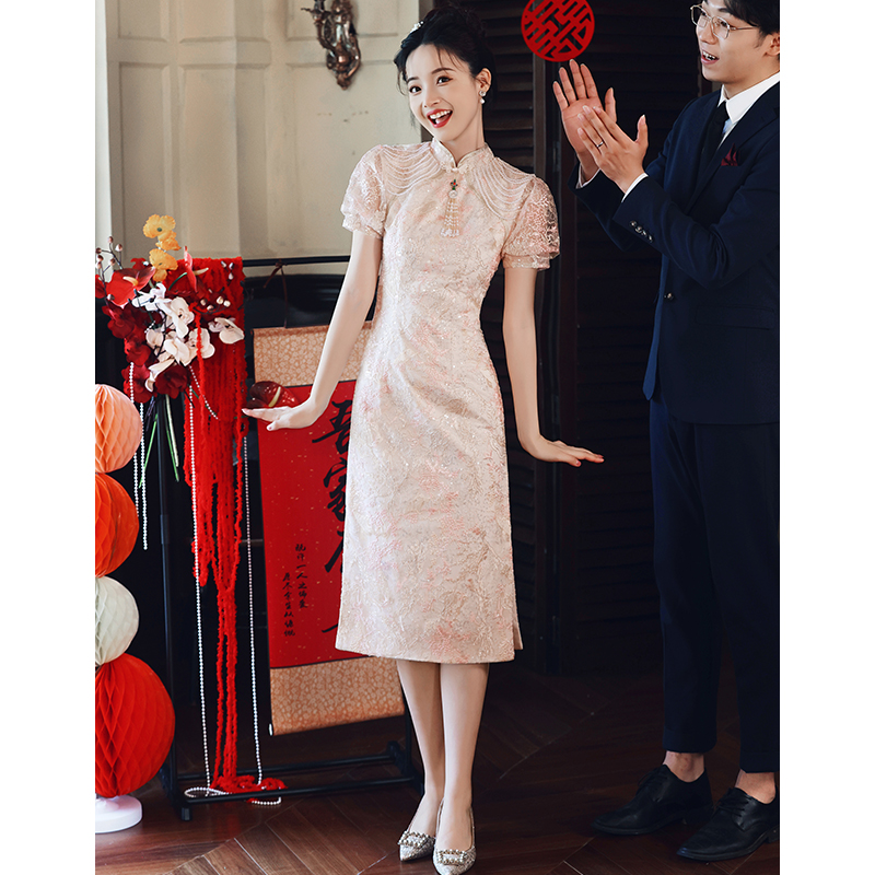  Pink W21351 short sleeve+3XL dress slim -fitting models are smaller, please ask customer service   + $1.58 