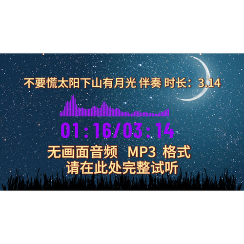 不要慌太阳下山有月光，音频伴奏，格式MP3，时长3.14