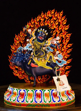 藏式金刚铠甲佛像七寸十寸鎏金彩绘家用供奉摆件精品仿古鎏金铜像