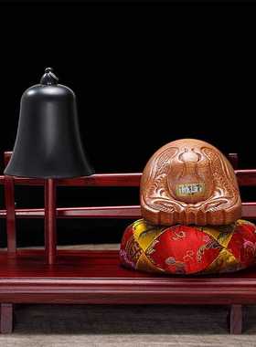 台湾博能堂帝钟盘地钟木鱼板架地钟盘托盘小木鱼架帝钟架家用摆件