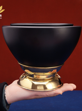 释迦牟尼钵摩尼钵碗藏式用品圣物钵佛钵菩萨摆件黑钵铜铁静心音钵