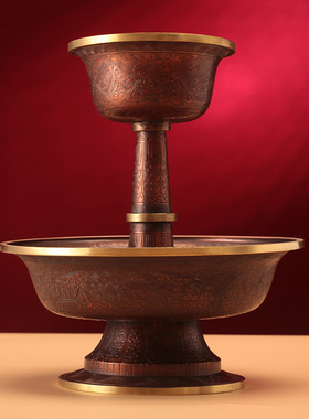 格桑花八吉祥尼泊尔红铜手工