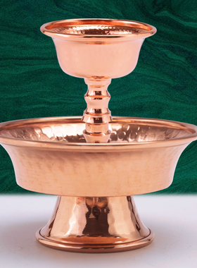 尼泊尔红铜手工杯格桑花雕花