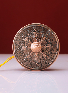 纯铜藏式大自手摇转筒亚青在家用电镀红铜手摇双轴承雕花随身摆件