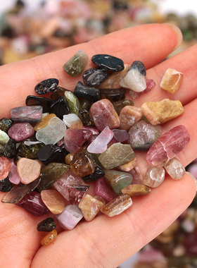 藏式天然宝石密宗供奉佛像装藏供曼扎盘彩色碧玺宝石50g家用摆件