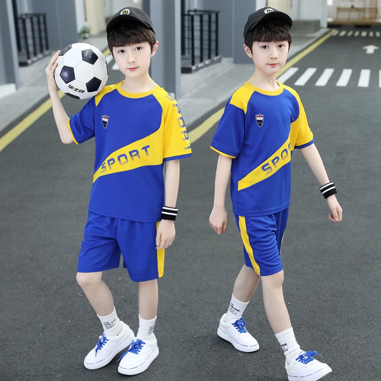 夏天男孩2025年新品短袖篮球服套装儿童夏季运动速干球衣中大男童