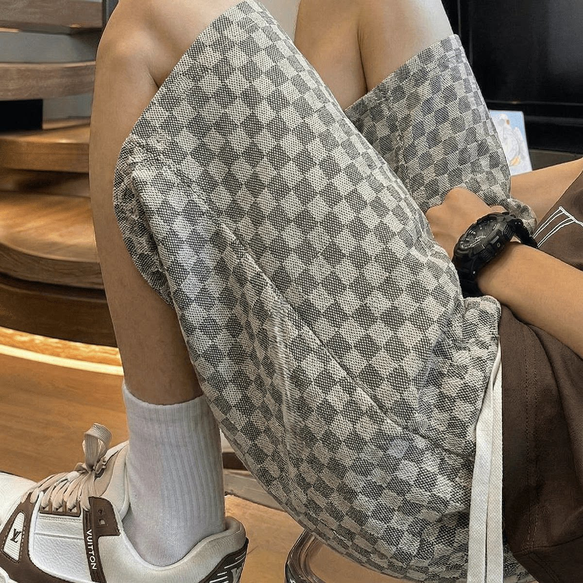 潮牌印花短裤男女夏季宽松五分休闲裤子美式高街薄款大裤衩沙滩裤
