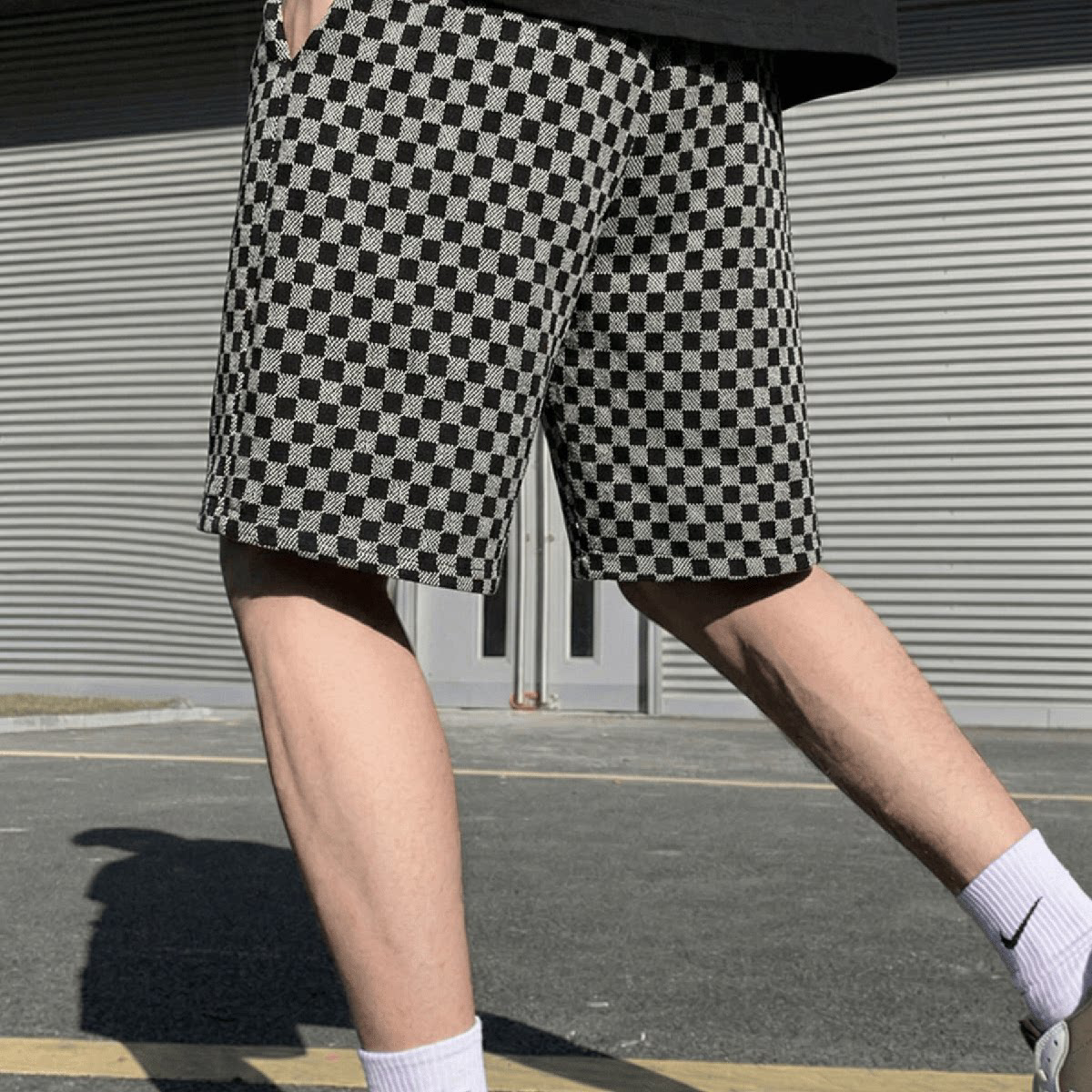 潮牌时尚流行格子短裤男女夏季潮流个性休闲宽松百搭外穿五分裤子
