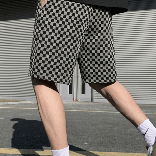 潮牌时尚流行格子短裤男女夏季潮流个性休闲宽松百搭外穿五分裤子