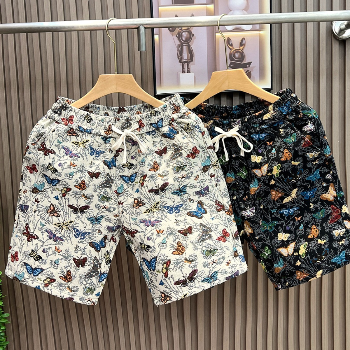 夏季潮流韩版百搭宽松哈伦裤痞帅高级时尚美式印花休闲五分短裤男