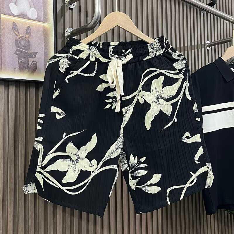 不规则短裤彩绘印花色沙滩短裤男夏季潮流五分裤宽松休闲大裤衩