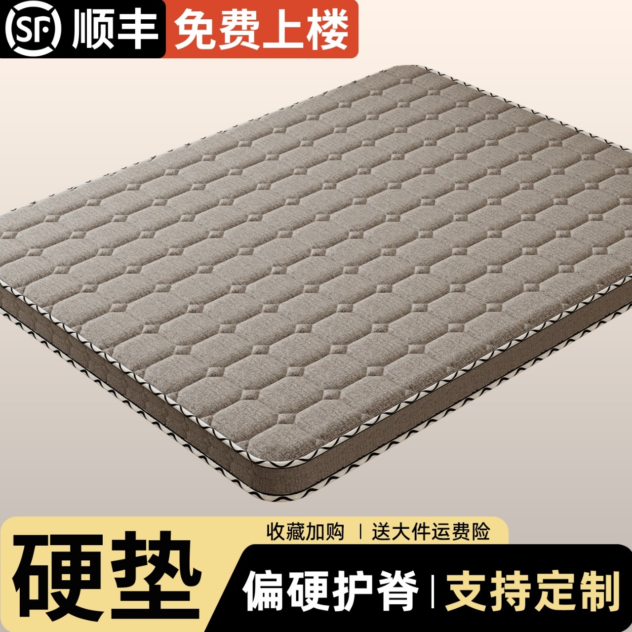 棕垫天然椰棕床垫3e环保硬垫子家用卧室10公分床垫2米乘2米全中垫