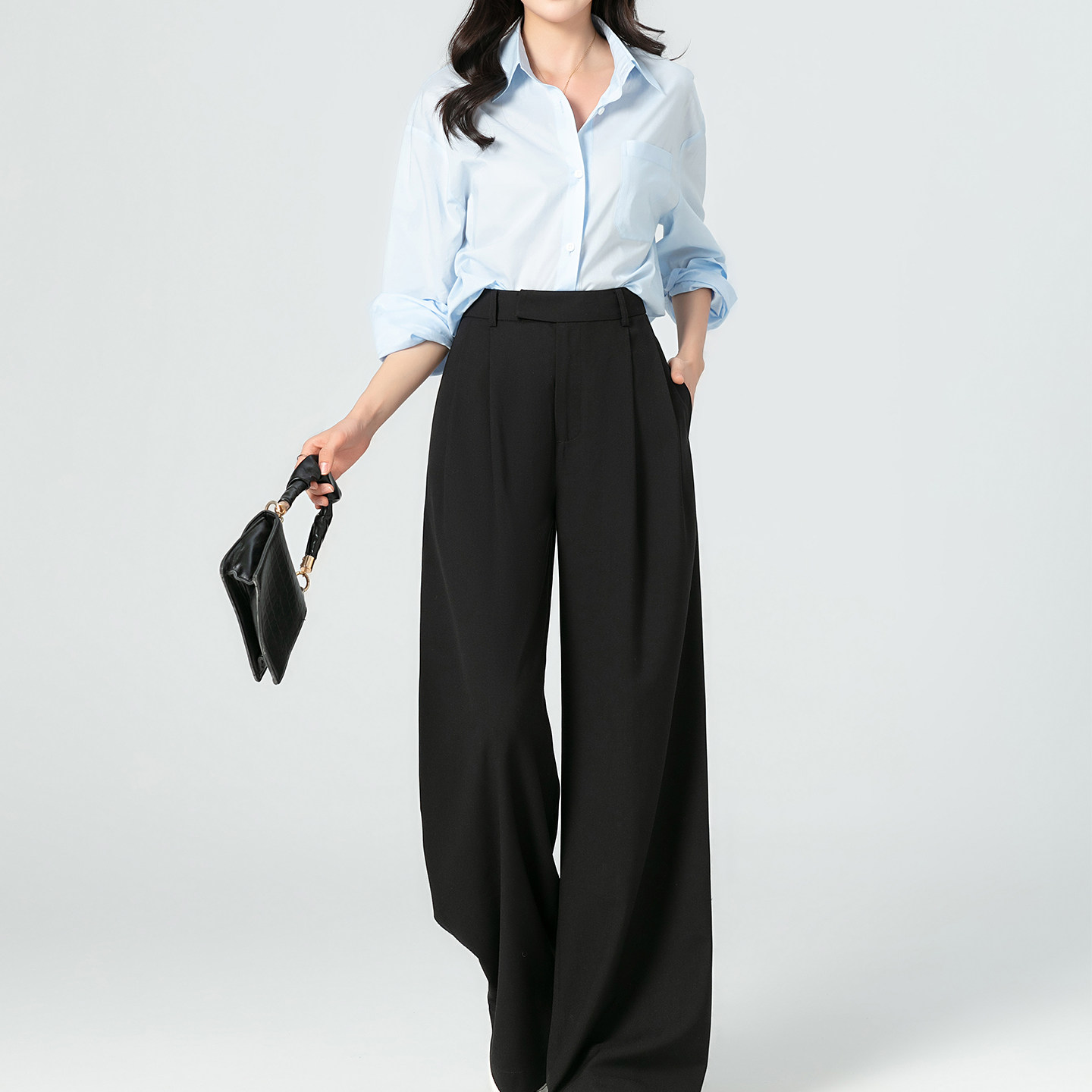 法式休闲百搭防晒衬衫女2026春夏薄款长袖纯棉衬衫女小个子女衬衣