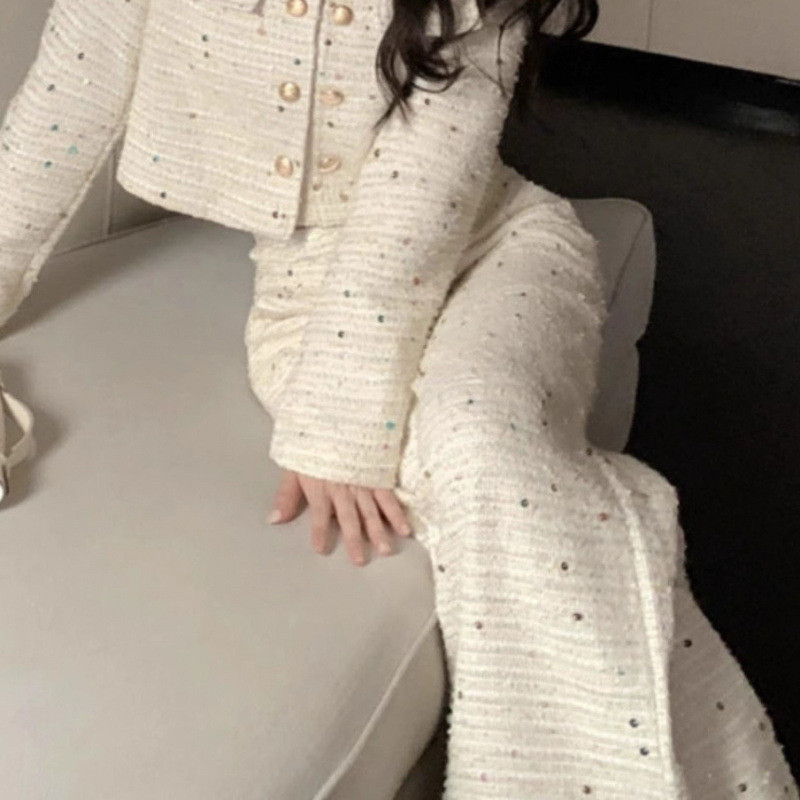 MASA FOR WEAR气质名媛装套装法式小香风外套阔腿长裤高级感套装