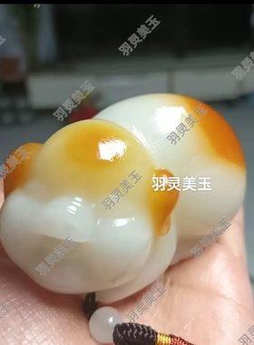 天然玉石猪摆件白玉小猪文玩手把件创意猪玉石随身把玩物件玉摆件