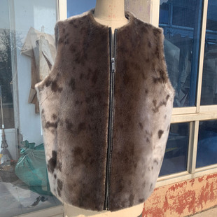 高档皮草海豹毛马甲灰鼠皮内胆男拉链立领外套超级保暖和耐穿时尚