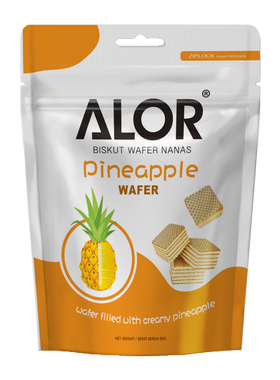 亚罗星ALOR马来西亚进口威化饼干办公室零食凤梨威化饼干80g/包