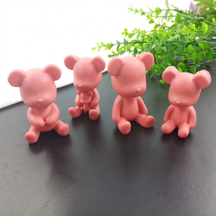 DIY巧克力蛋糕硅胶模具暴力熊卡通爱心小熊烘焙装饰石膏滴胶模具