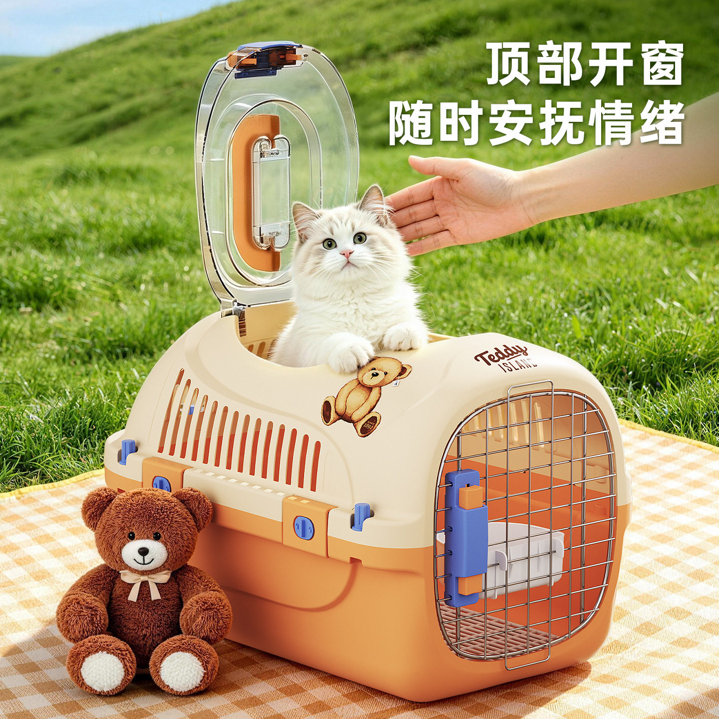 顶开天窗,外出可安抚猫咪情绪