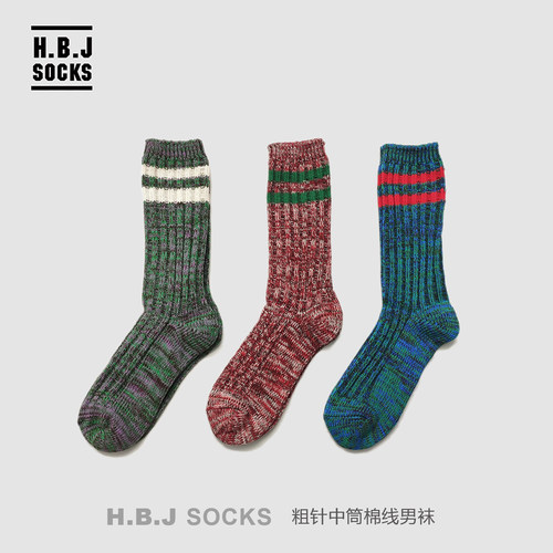 HBJ复古情侣款新年男款红袜子