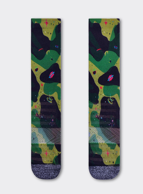 HBJ-BBC 中筒男袜数码彩印毛巾底直板袜女堆堆袜吸湿排汗防滑减震