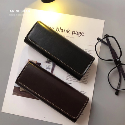 高级简约皮质框架墨镜收纳眼镜盒